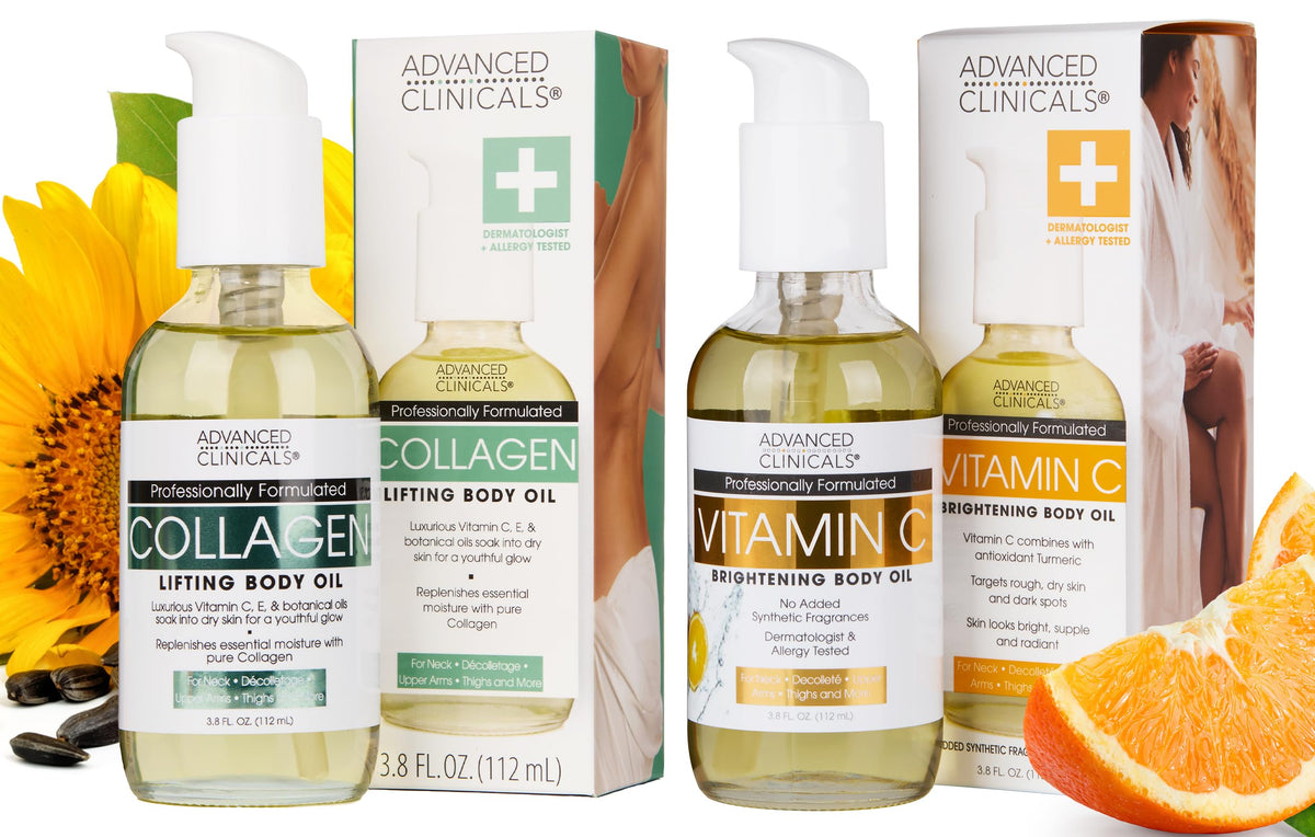 Advanced Clinicals front packaging of 2pc set showing bottles and branding, clear presentation benefit