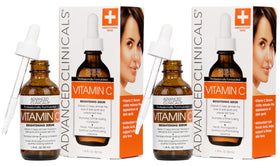 Advanced Clinicals front packaging showing two serum bottles for brighter skin