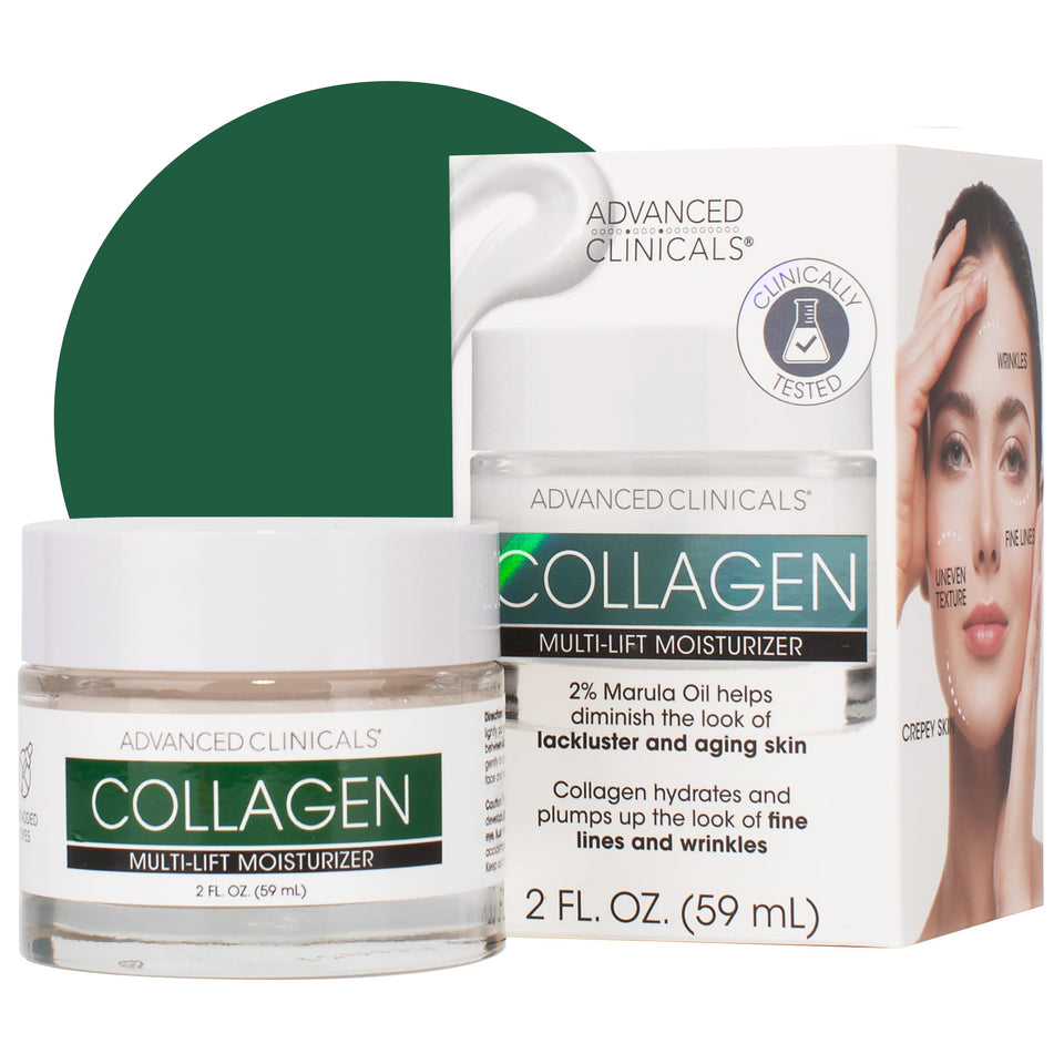 Advanced Clinicals front packaging showing collagen gel-cream for hydration