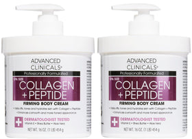 Advanced Clinicals front packaging showing collagen peptide lotion benefits