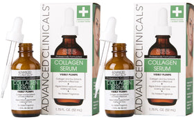 Advanced Clinicals front packaging showing collagen serum and benefits