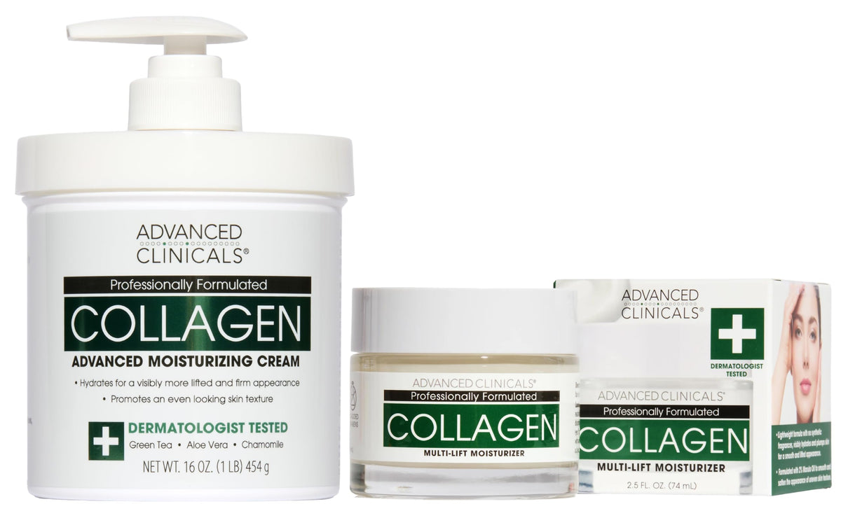 Advanced Clinicals front packaging showing both jars and set benefits