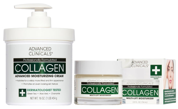 Advanced Clinicals front packaging showing both jars and set benefits