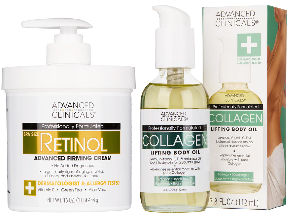 Advanced Clinicals front packaging showing two-piece set and benefits