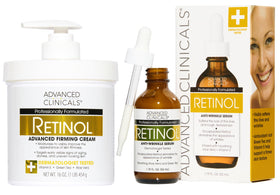 Advanced Clinicals front packaging showing both retinol products and set benefit