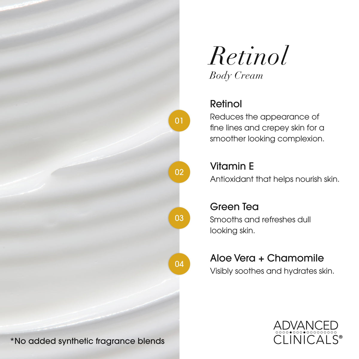 Advanced Clinicals hand applying lotion demonstrating quick absorption for softer skin