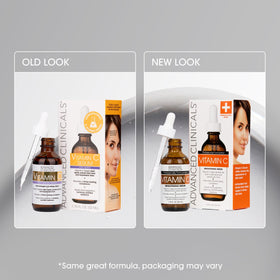 Advanced Clinicals ingredient flatlay with vitamin C and ferulic acid for antioxidant support