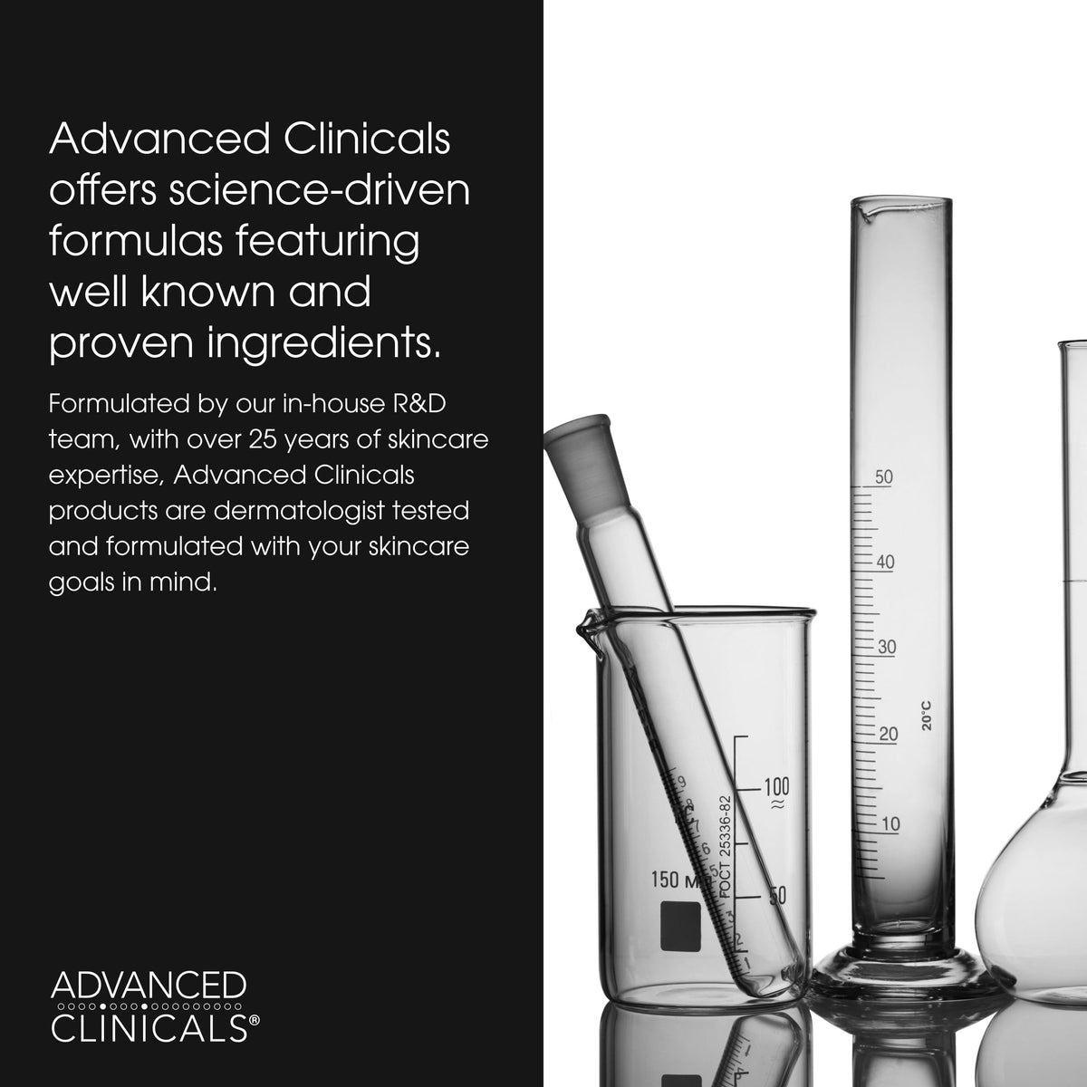 Advanced Clinicals ingredients label detail highlighting vitamin C and botanicals
