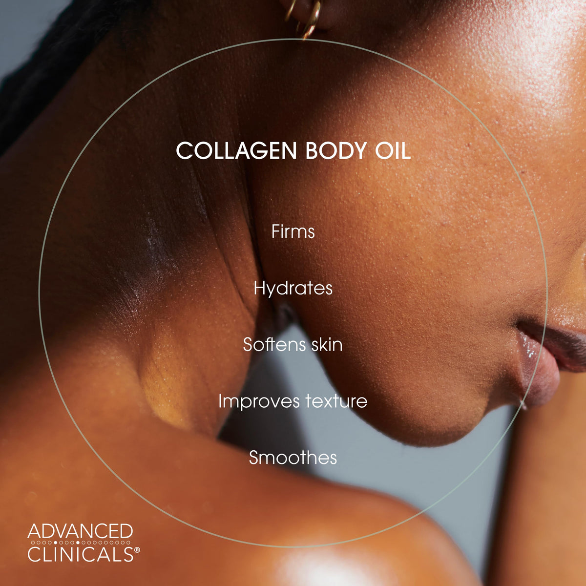 Advanced Clinicals label close-up highlighting vitamins and collagen-supporting ingredients