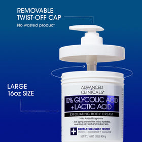 Advanced Clinicals lotion texture swipe showing creamy consistency for smooth absorption