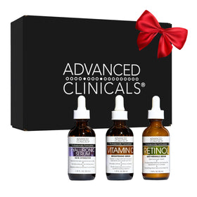 Advanced Clinicals front box view showing trio gift set and convenience