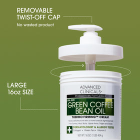 Advanced Clinicals pump dispensing lotion onto hand to show smooth spreadability and fast absorption