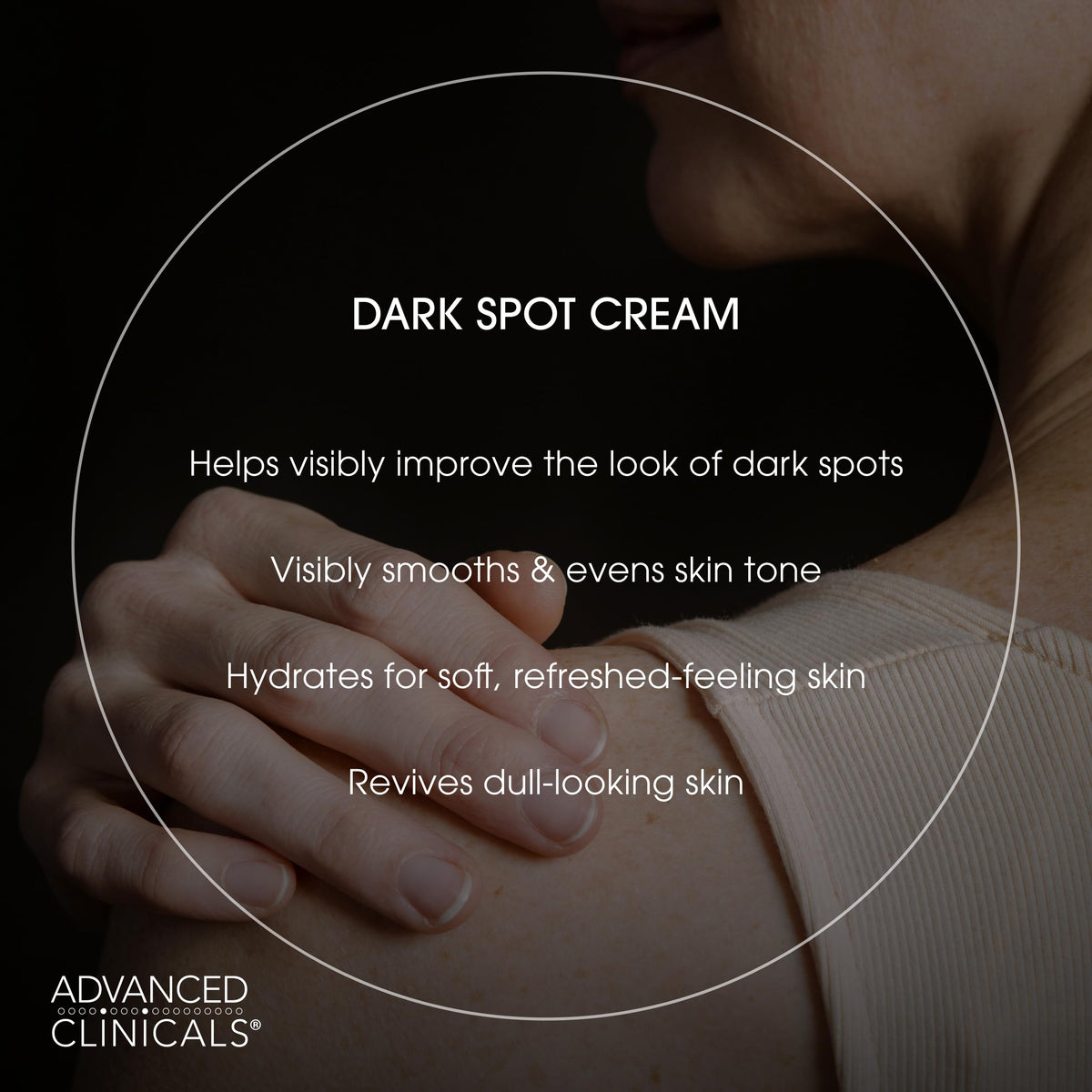 Advanced Clinicals dispensing cream demonstrating easy, non-greasy absorbency