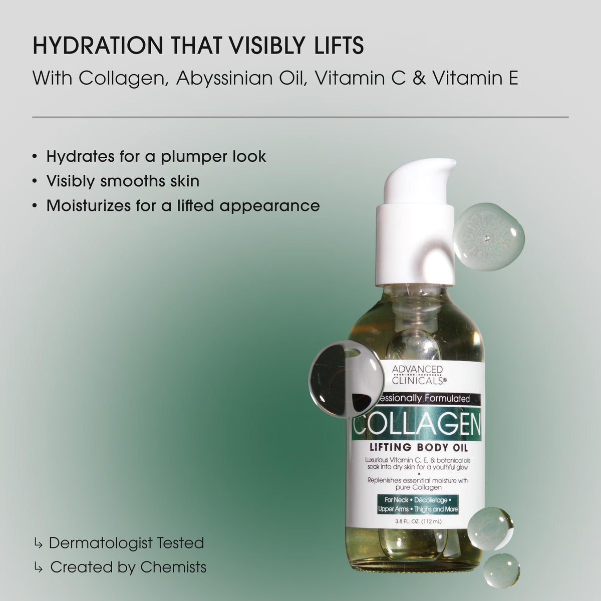 Advanced Clinicals pump dispenser closeup for easy controlled application