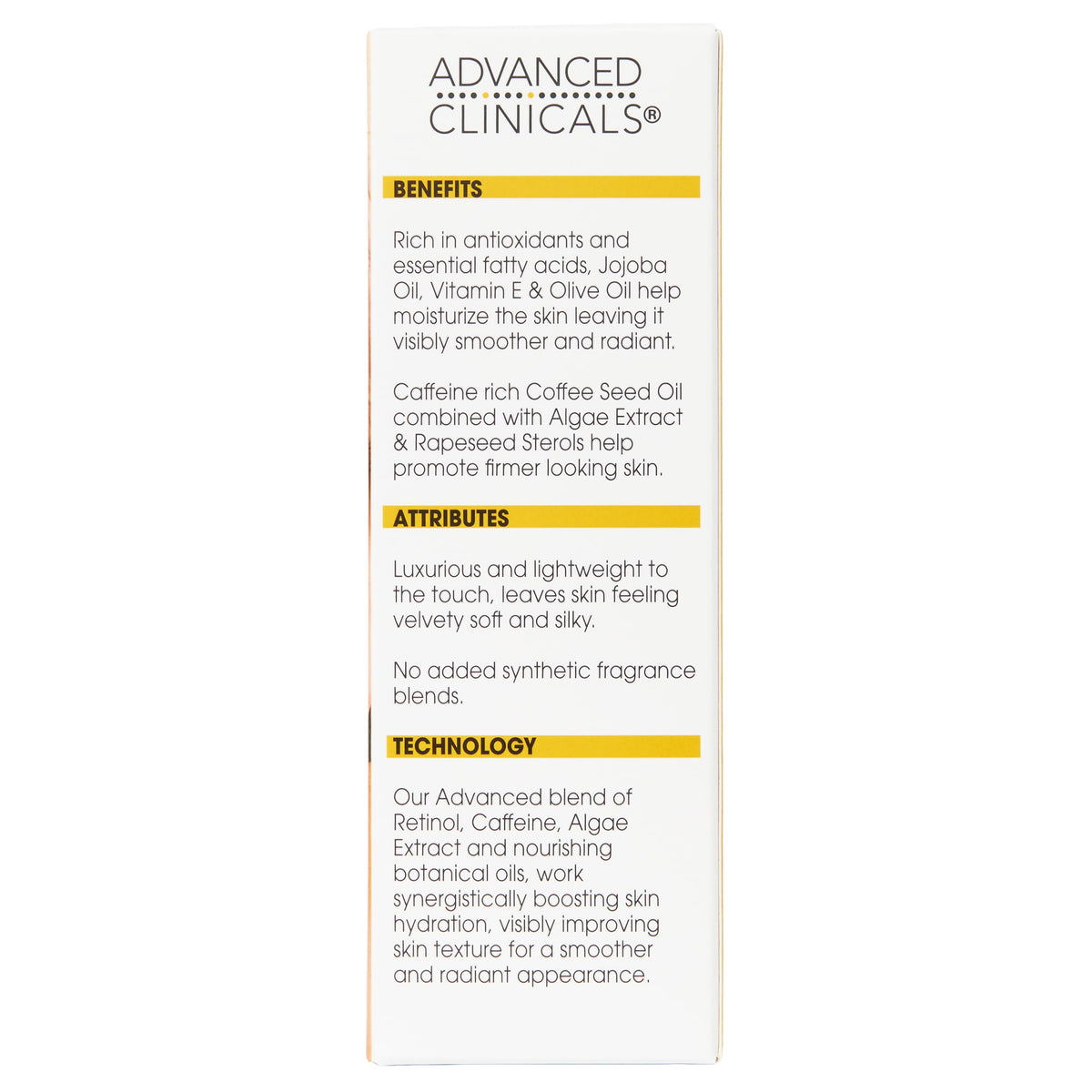 Advanced Clinicals oil staged in bathroom routine emphasizing daily use benefit