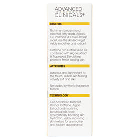 Advanced Clinicals oil staged in bathroom routine emphasizing daily use benefit