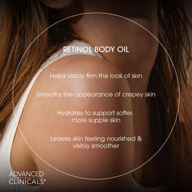 Advanced Clinicals oil texture close-up highlighting silky, non-greasy finish