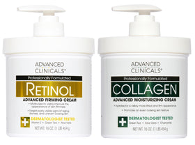 Advanced Clinicals front packaging showing both fragrance-free creams for smoother skin