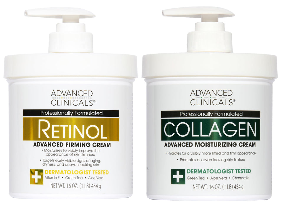 Advanced Clinicals front packaging showing both fragrance-free creams for smoother skin