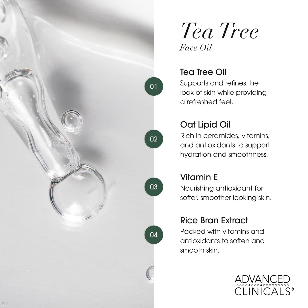 Advanced Clinicals ingredients flatlay highlighting botanical components