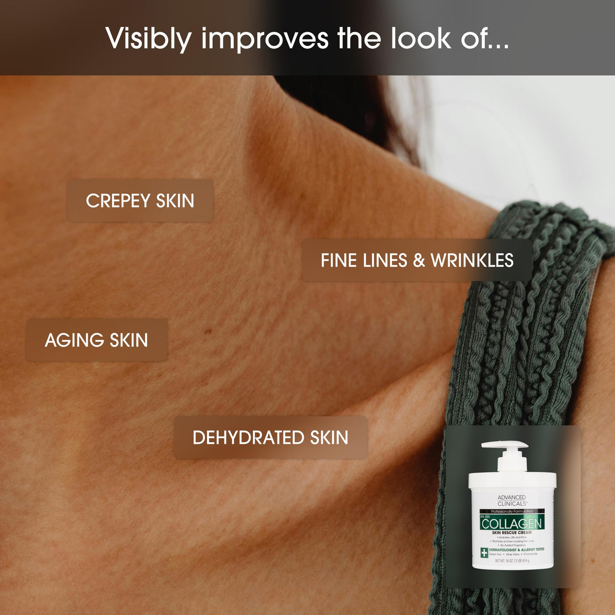 Advanced Clinicals cream texture swipe showing rich moisture and smooth finish