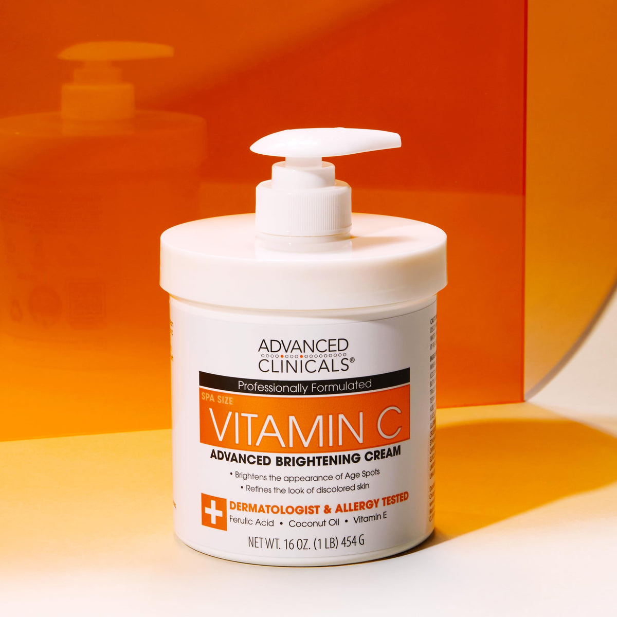Advanced Clinicals on bathroom shelf reflecting daily skincare routine