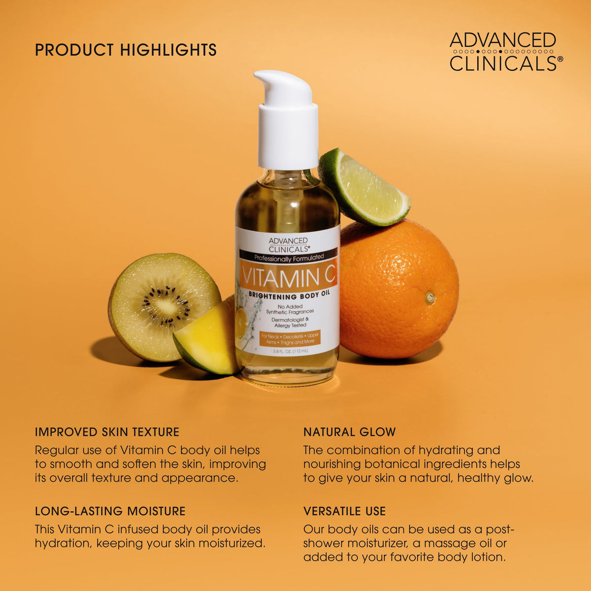 Advanced Clinicals rosehip and turmeric ingredients highlighting antioxidant support