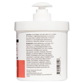 Advanced Clinicals cream being massaged into hand for visible hydration and smoothing