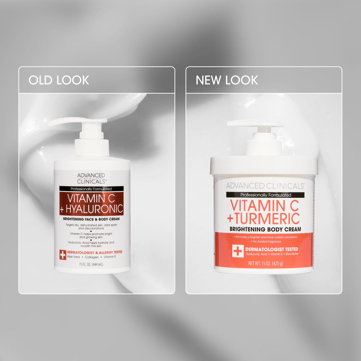 Advanced Clinicals cream texture close-up highlighting rich moisturizing consistency