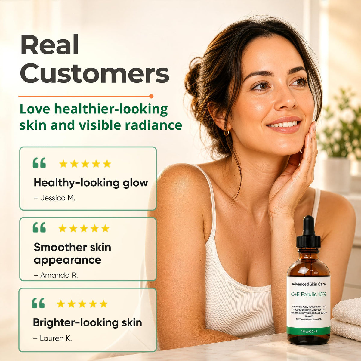 Advanced Skin Care suggested before and after concept showing tone improvement