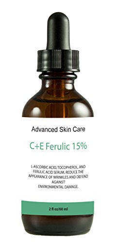 Advanced Skin Care front packaging showing 2 oz CE Ferulic serum and label benefits