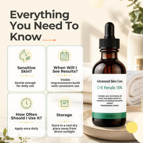 Advanced Skin Care on bathroom vanity lifestyle shot showing daily routine use