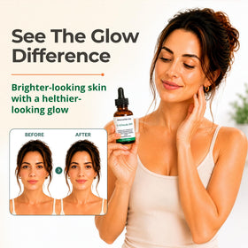 Advanced Skin Care applying serum to hand demonstrating easy layering benefit