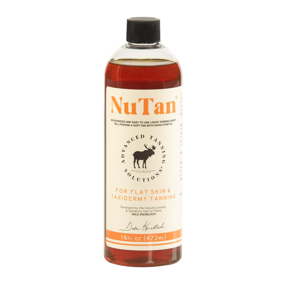 Advanced Tanning Solutions NuTan front bottle view showing compact easy-use formula