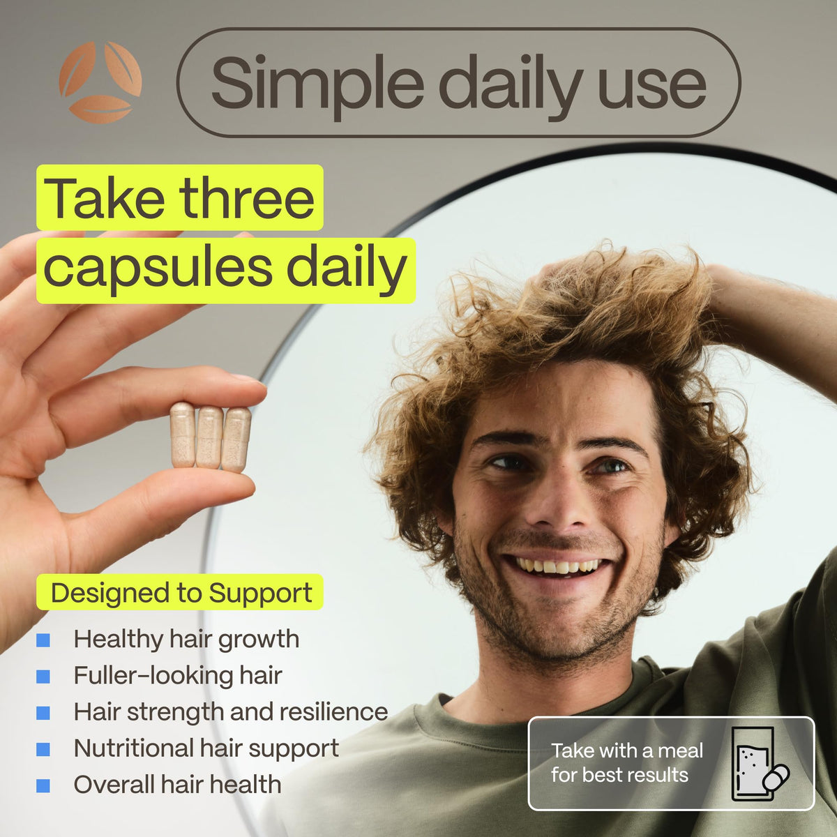 Advanced Trichology supplement facts label showing ingredients and dosage transparency