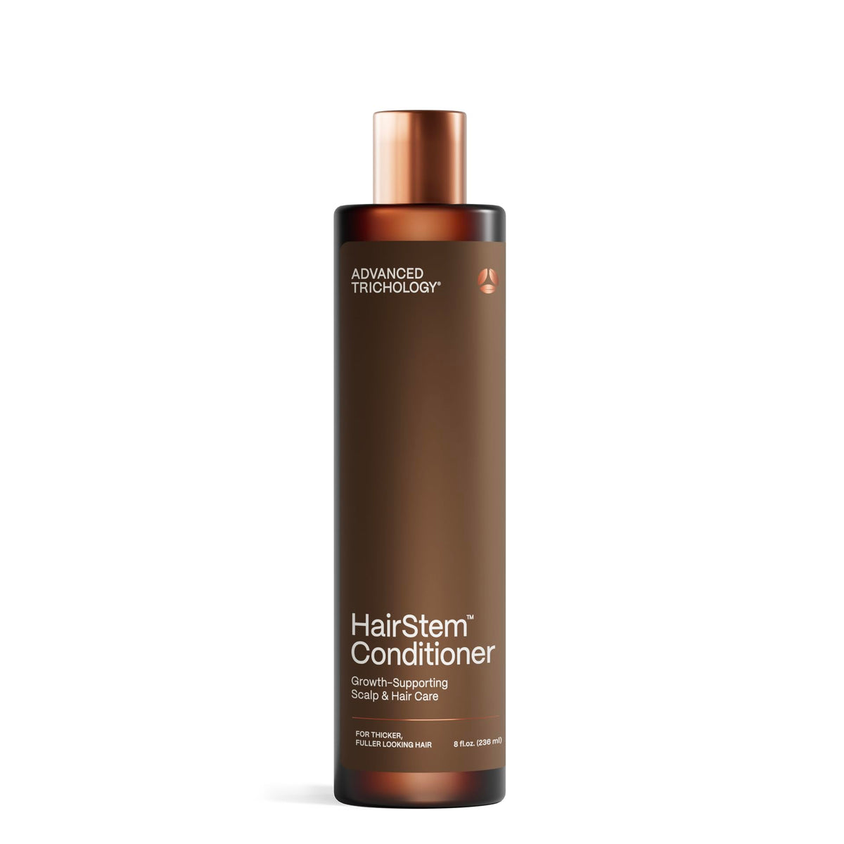 Advanced Trichology bottle front view showing label and clean design for easy identification