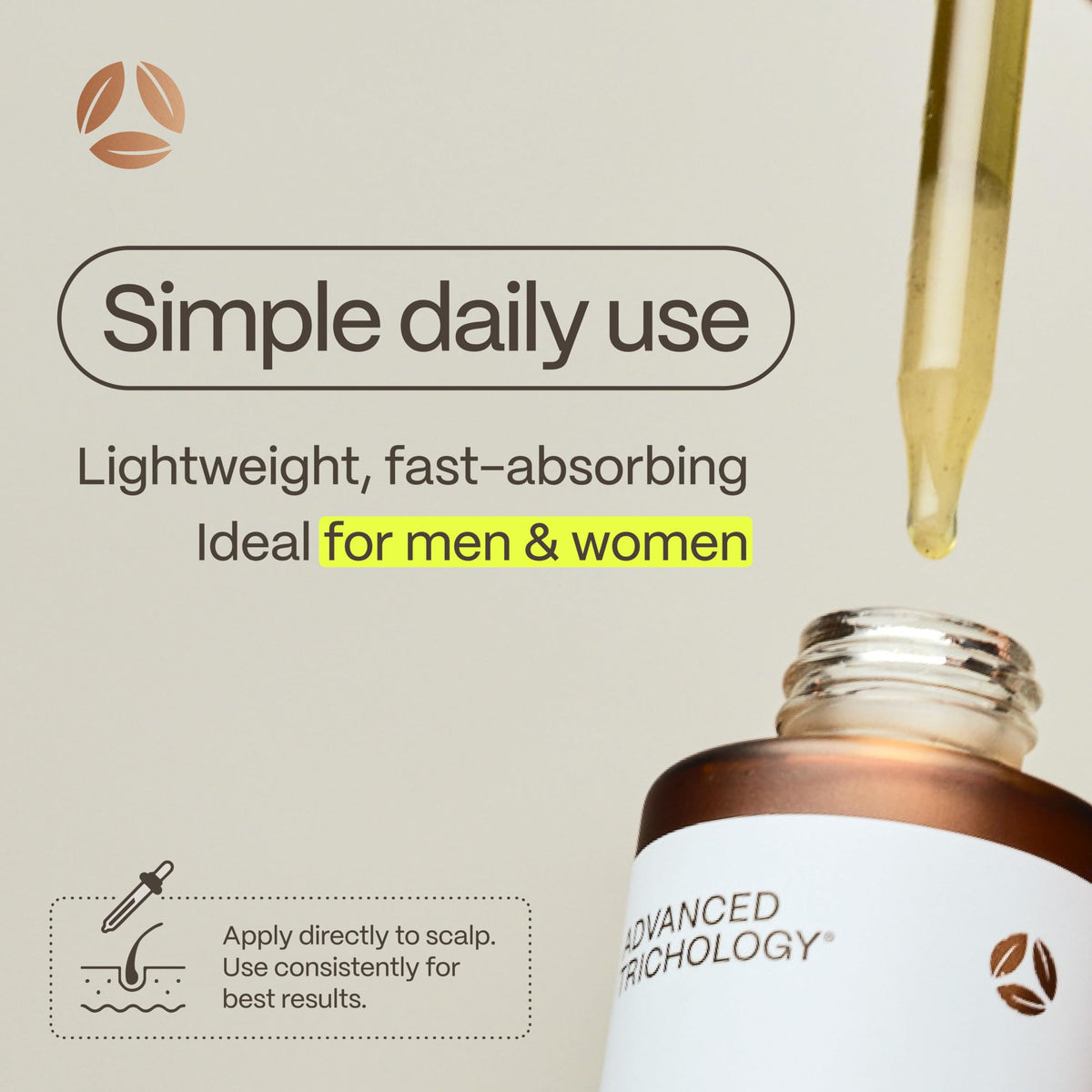 Advanced Trichology HairStem label close-up showing key ingredients and transparency