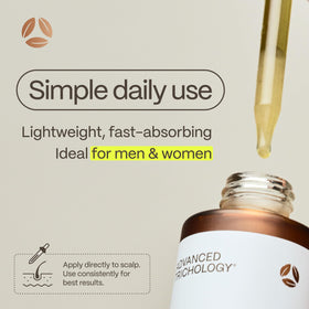 Advanced Trichology HairStem label close-up showing key ingredients and transparency