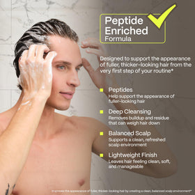 Advanced Trichology botanical blend display illustrating soothing scalp-supporting nutrients