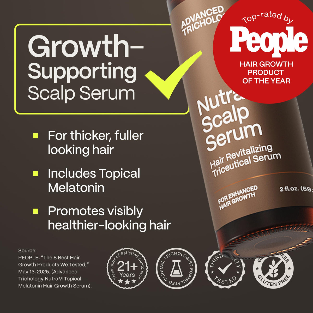 Advanced Trichology NutraM texture close-up highlighting oil-free absorption benefit