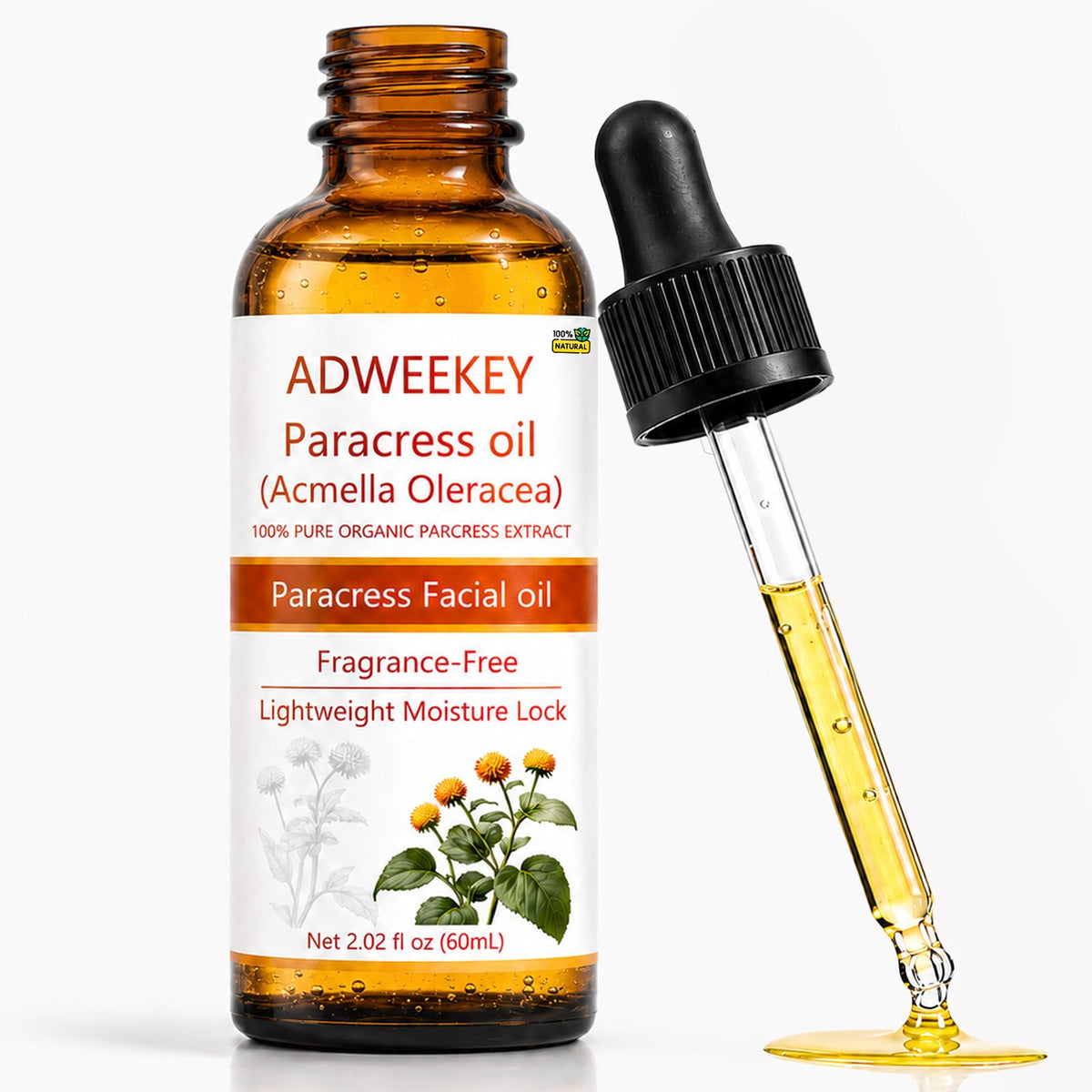Adweekey front bottle showing product and brand for quick identification and appeal
