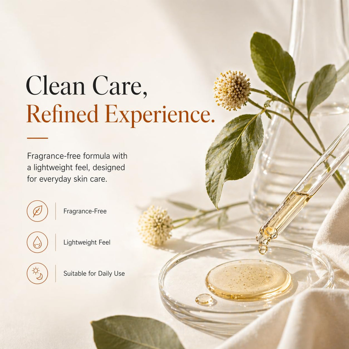 Adweekey lifestyle vanity scene showing daily skincare use and calming ritual benefit