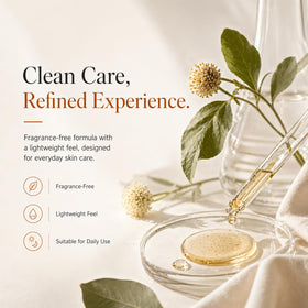 Adweekey lifestyle vanity scene showing daily skincare use and calming ritual benefit