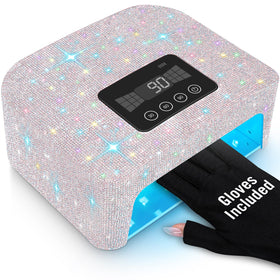 Aedavey front view showing sparkly rhinestone finish and compact design benefit portability