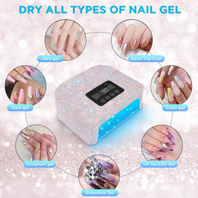 Aedavey close-up of side lights and top LED beads ensures complete nail coverage benefit