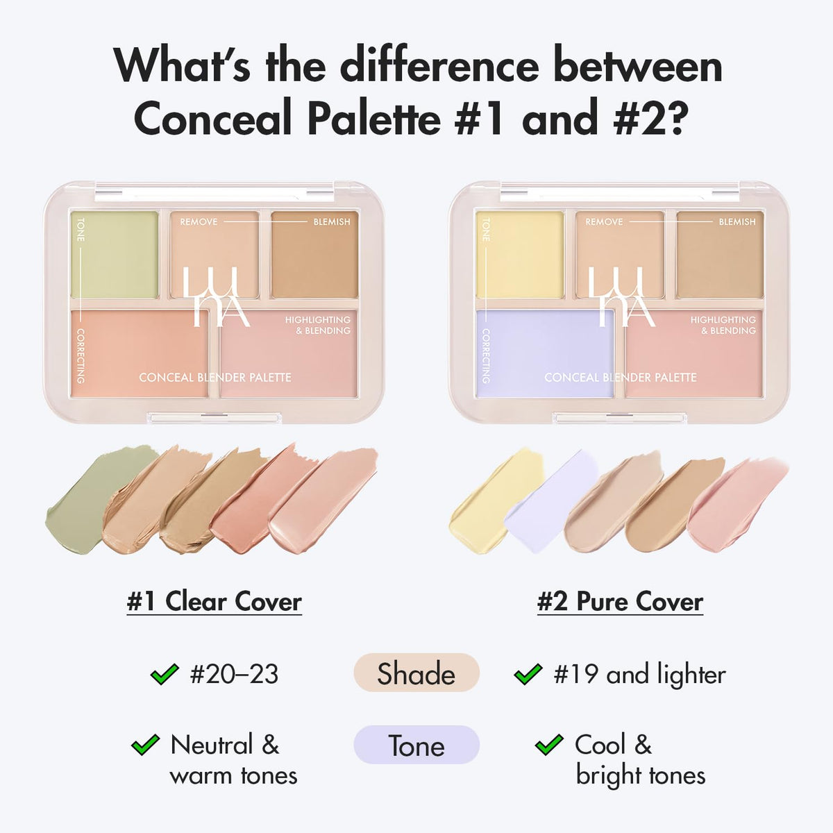 AEKYUNGLUNA palette in use under eye showing brightening effect and natural coverage