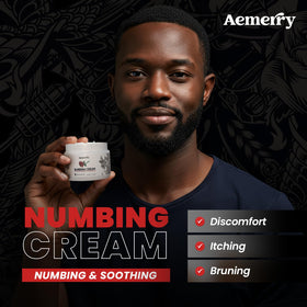Aemerry cream texture close-up highlighting smooth, non-greasy formula and quick absorption