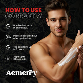 Aemerry label ingredients closeup clarifying botanical actives and safety information