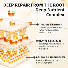 Aeryea visual of vitamin C and caffeine ingredients emphasizing brightening benefit
