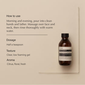 Aesop bottle pump and label detail highlighting sustainable packaging benefit